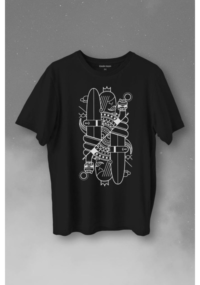 Disenos Papaz İskambil Kağıdı Çizim Baskılı Tişört Unisex T-shirt 001