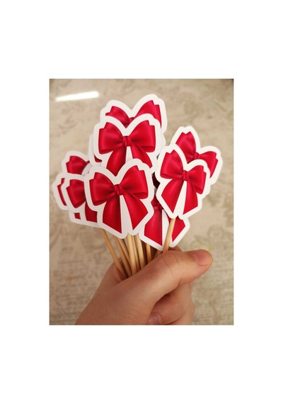 20 Adet Pembe Fiyonk Pasta Kürdanı 5cm Cupcake Pasta Süsü Kurabiye Nişan Söz Kokteyl Bride To Be