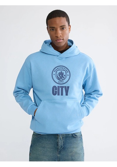 Lc Waikiki Mavi Manchester City Baskılı Erkek Hoodie