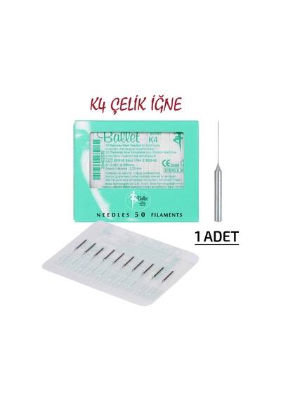 Ballet K4 Gümüş Epilasyon İğnesi Çelik İğne 1 Adet