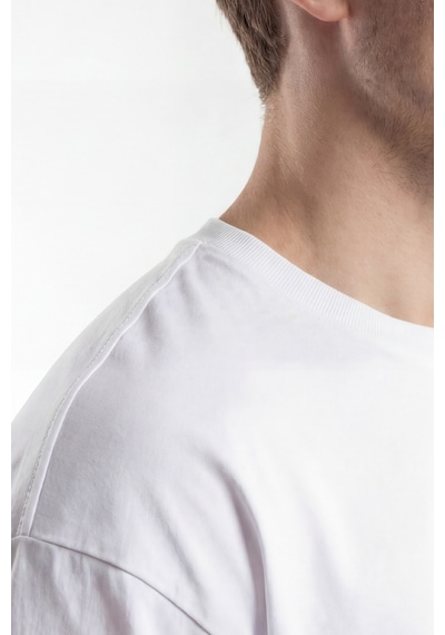 Monox Oversize Unisex 3'lü T-shirt Pamuk Rahat Kesim Beyaz