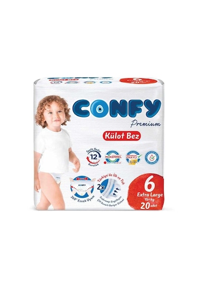 Confy Premium Külot Bebek Bezi 6 Numara XLarge 20 Adet