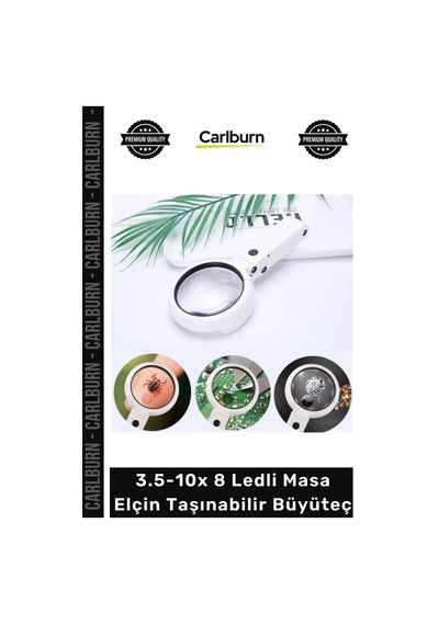 Büyüteç Işıklı Usb Şarj Edilebilir Katlanabilir 3.5-10x 8 Ledli Masa Elçin Taşınabilir Büyüteç