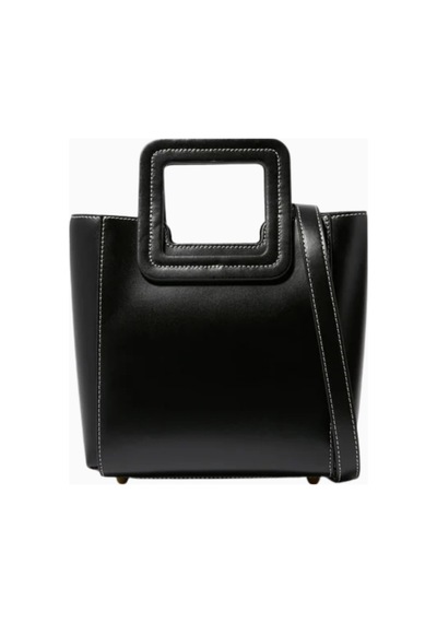 Staud Mini Shirley Tote Bag Kadın Deri Çanta, Şık Ve Çok Yönlü Omuz Çantası Siyah