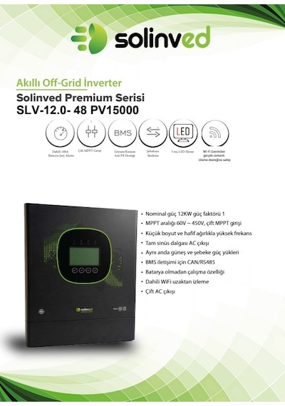 Solinved 12 Kw Gordion Serisi Mppt Off-grid Inverter 48v