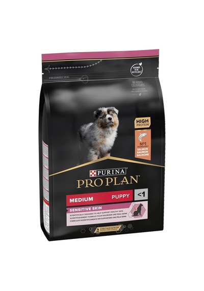 Medium Puppy Somonlu Tam Kuru Orta Irk Yavru Köpek Maması, 3 Kg