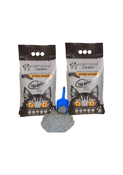 Lumpysand Aktif Karbonlu Ince Taneli Kedi Kumu 2 x 10 L