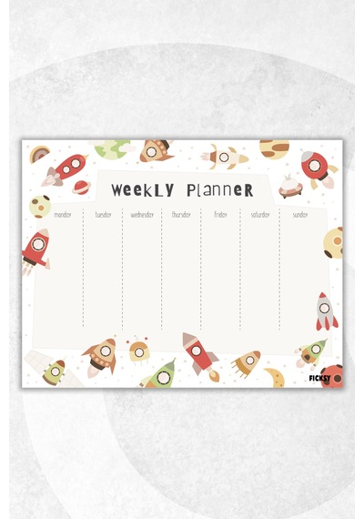 Çocuk Haftalık Planlayıcı - A4 - 30 Yaprak - Öğrenci Planlayıcı - Okul Planlayıcı - Ders Programı - 0616 Çok Renkli