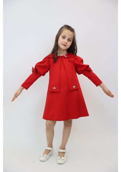 Xo Kids Kız Çocuk Elbise 1-6 Yaş 2915 Kırmızı