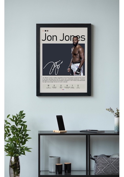Jon Jones Ahşap Çerçeveli Poster Tablo Ufc Efsane Şampiyon