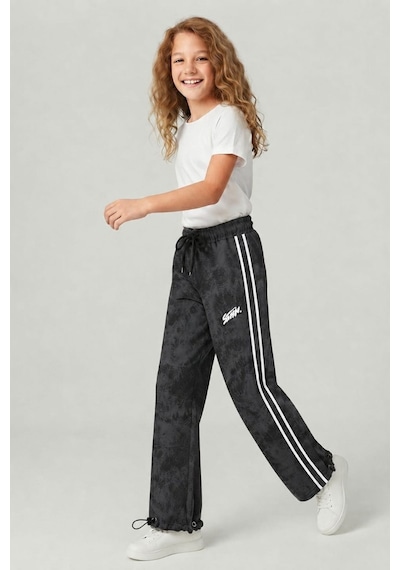 Pina Kids Kız Çocuk Beli İpli Rahat Kesim Paça Ayarlanabilir Lastikli Eşofman Altı Esf7012 siyah Pina Kids Kız Çocuk Beli İpli Rahat Kesim Paça Ayarlanabilir Lastikli Eşofman Altı Esf7012 siyah