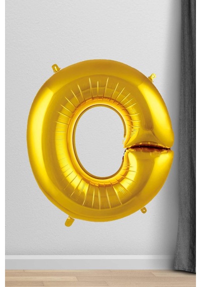 O Harfi Folyo Balon Gold 100 Cm 40 Inç 1 Metre Altın Çok Renkli
