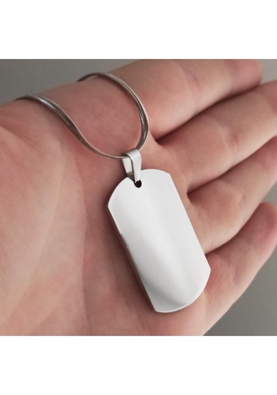 İsim Yazılan Asker Künyesi Dogtag Kolye - Paslanmaz Sevgiliye - Eşe - Babaya - Arkadaşa Çelik Kolye Beyaz