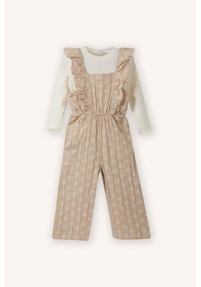 Defacto Çiçekli Müslin 2li Takım Kız Bebek G9191a526spbg702 Bej-bg702