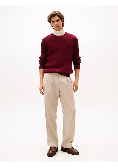 Tommy Hilfiger Pıma Ctn Cash Structure Crew Erkek Mor Kazak - Mw0mw40449