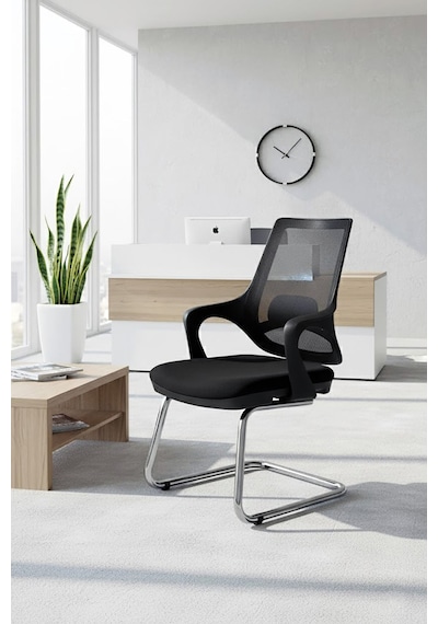 Ofisbazaar Buya Fileli Misafir Koltuğu Ergonomik Toplantı Ve Bekleme Koltuğu Siyah Fileli Siyah Ofisbazaar Buya Fileli Misafir Koltuğu Ergonomik Toplantı Ve Bekleme Koltuğu Siyah Fileli Siyah