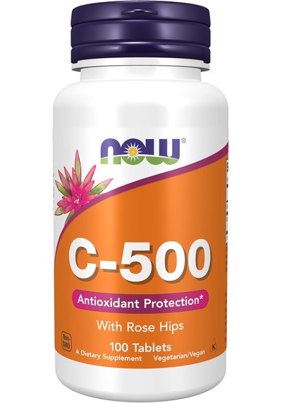 Now Foods Vitamin C-500 With Rose Hips Antioxidant Protection 100 Tablet