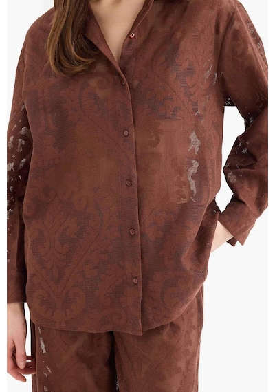 DeFacto Regular Fit Dantel Detaylı Plaj Gömleği-Fall in Love D9768AX25SMBN319