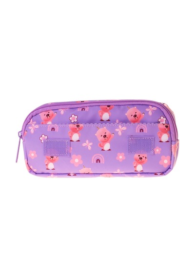 Kaukko Kids Taşıma Askılı Kız Çocuk Loopy Baskılı Şık Kalem Çantası Lila - Pembe - L5305 Çok Renkli