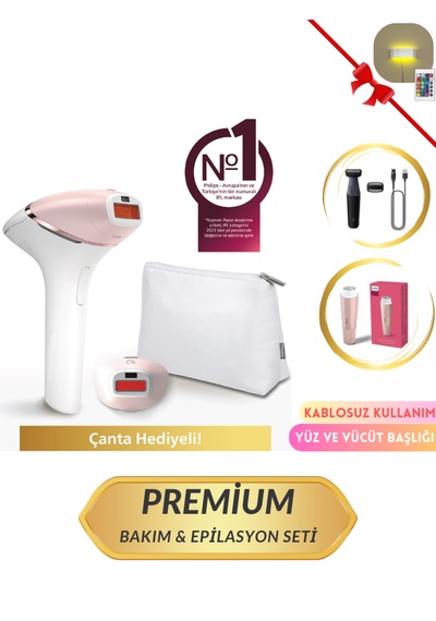 Philips Kablosuz Yüz ve Vücüt 2 Başlıklı Premium Epilasyon Seti