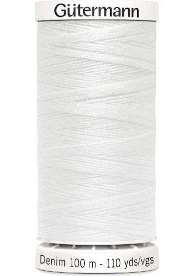 Gütermann Denim 100 Kot İpi - Tek Ebat / Beyaz