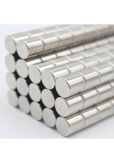 100 Adet 4x4 Mm Yuvarlak Neodyum Mıknatıs N35 Güçlü Magnet Nikel Kaplama
