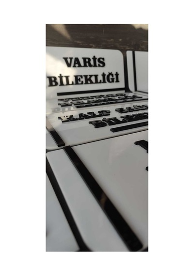 Pleksi Kabartmalı Kapı İsimliği 1 Adet
