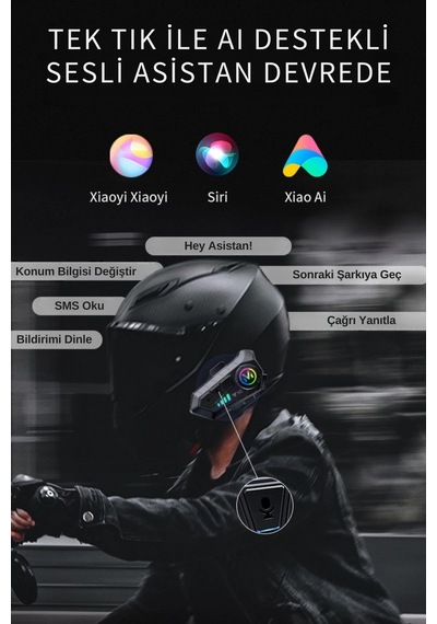 Motosiklet Kask Kulaklık Bluetooth 5.3 Destekli İntercom 2 Yıl Garantili Süresi Kategorisi