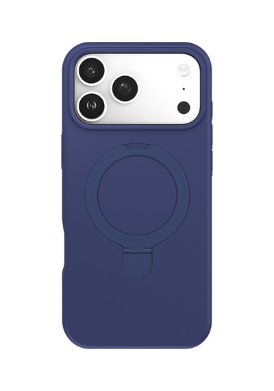 Apple Uyumlu iPhone17 Pro Max Lacivert Standlı Magsafeli Silikon Kılıf