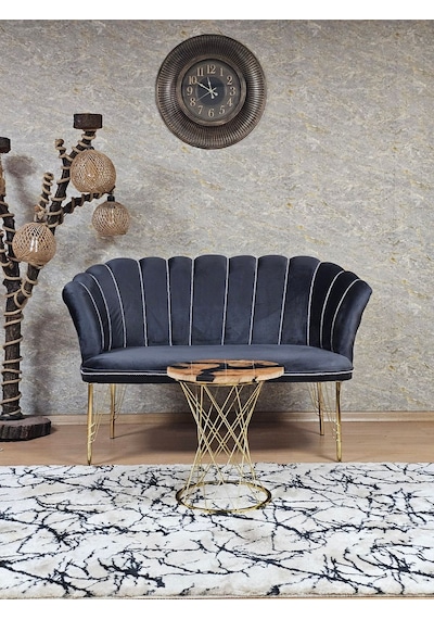 Zafir İkili Gold Kaplama Tel Ayak Papatya Çay Seti Koltuk Takımı , Balkon, Salon, Ofis, Cafe Koltuk Takımı Füme