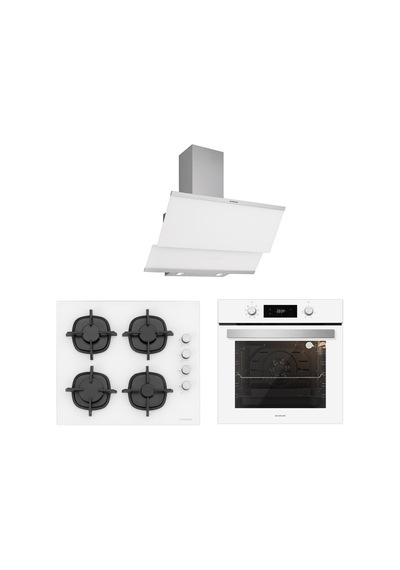 Silverline BO6504W01 - CS5343W01 - 3420 Classy 60 Beyaz Cam Ankastre Set Silverline BO6504W01 - CS5343W01 - 3420 Classy 60 Beyaz Cam Ankastre Set