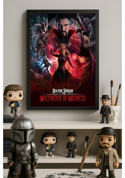 Doctor Strange Siyah Ahşap Çerçeveli Poster, Dekoratif Dizi Duvar Tablosu
