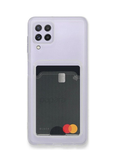 Samsung Galaxy A22 Kılıf Kart Şeffaf Silikon