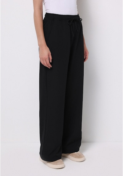 Colins Regular Fit Düşük Bel Geniş Paça Kadın Siyah Pantolon Cl1077182 Q1.v1 Blk Siyah