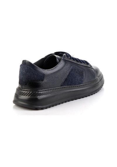 Bambi Lacivert Hakiki Deri Erkek Sneaker E01600121640 Lacivert