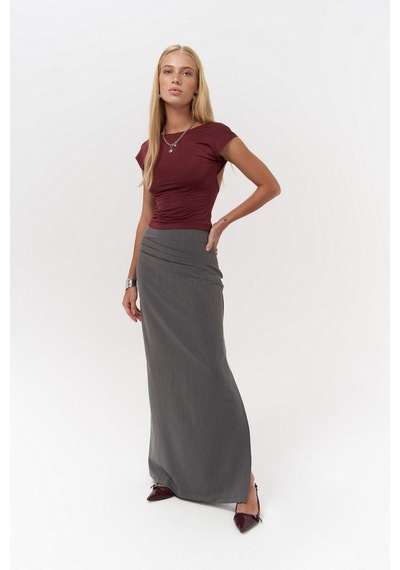 Mai Collection Mai Studios Co. Nives Sırt Dekolteli Bordo Crop Bordo