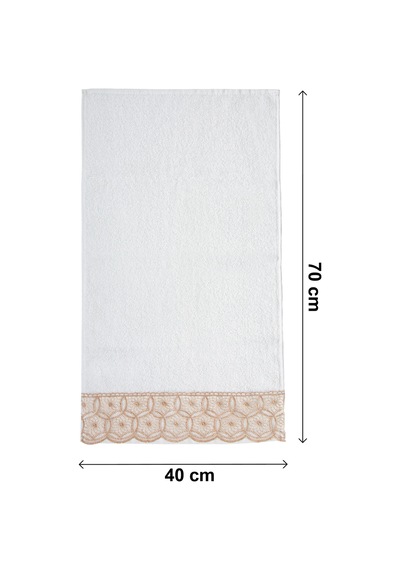 Dantelli Güpürlü Lüks %100 Pamuk Çeyizlik 6 Lı El Yüz Havlu Seti 40x70 - Sarı - 4400 Sarı