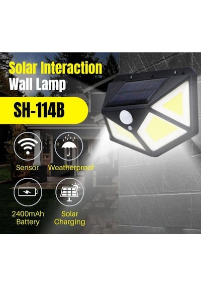 Technojet 114 Ledli 3 Modlu Cob Solar Güneş Enerjili Bahçe  Aydınl