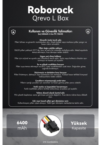 Roborock Qrevo L 6400mah Box Robot Süpürge Bataryası K.k