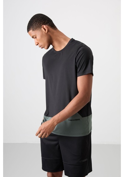Tommy Life Siyah Polyester Nefes Alan Dokulu İnce Esnek Standart Fit Erkek Performans T-shirt - 88383 Siyah