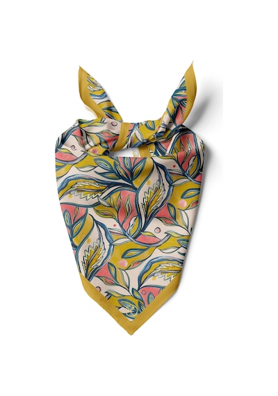 Serin Esinti Desen 55x55cm Bandana/fular Çok Renkli