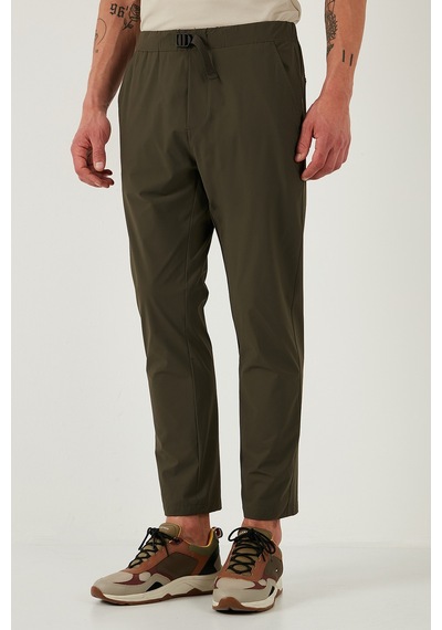 Buratti Slim Fit Lastikli Bel Boru Paça Kemer Detaylı Erkek Pantolon 5543S86Jmilano Haki
