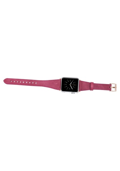 Bouletta Apple Uyumlu  Watch Deri Kordon 38-40-41 MM Slim Pembe