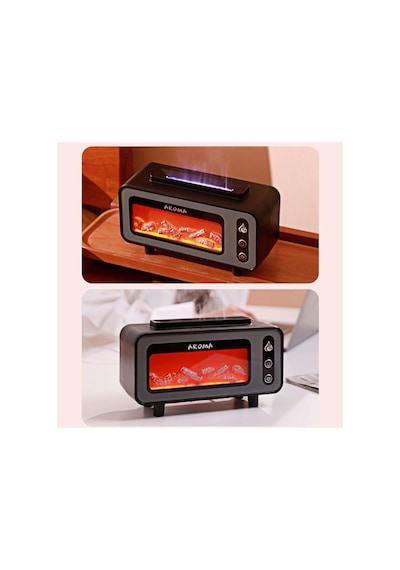 Retro Şömine Görünüm Oda Hava Nemlendirici Buhar Makinesi Aroma Terapi Difüzör 200 Ml Humidifier