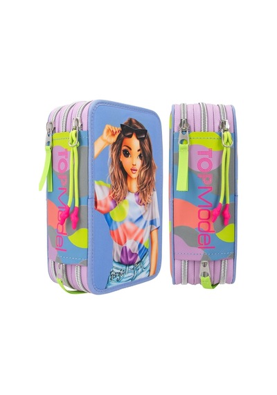 3 Katlı Dolu Kalem Kutu Girls Renkli