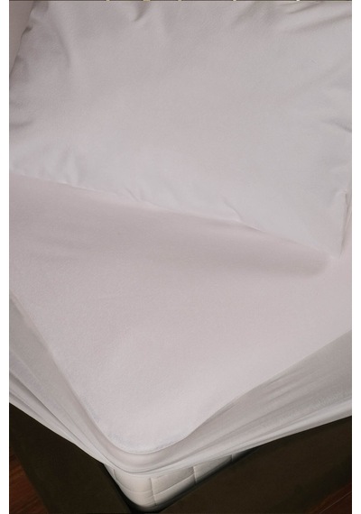 Lefkoşa Serisi Tek Kişilik Sıvıgeçirmez Yatak Koruyucu Fitted Alez 120x200+25cm Beyaz
