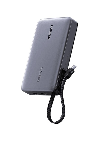 Ugreen Nexode 20.000 Mah 145 W Dahili Usb-c Kablolu Hızlı Taşınabilir Şarj Cihazı Gri