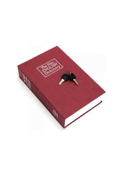 Sözlük Kitap Kasa Şeklinde Gizli Kasa Metal Kumbara Kasa Bordo (536673362)
