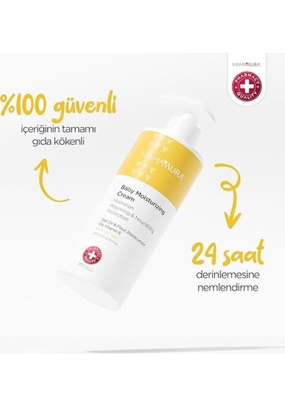 Baby Moisturizing Cream, Yenidoğan Ve Hassas Ciltler İçin Nemlendirici Ve Bariyer Destekleyici Bebek Kremi, 200 Ml