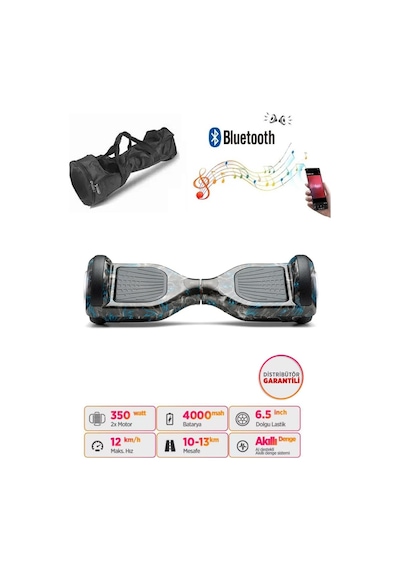 Citymate Elektrikli Kaykay Hoverboard Akıllı Denge 6.5 Inch + Hoverkart + Çanta Extrem Paket D18